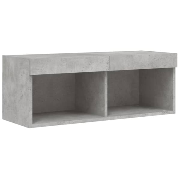 Tv-bänk 8 delar LED betonggrå konstruerat trä