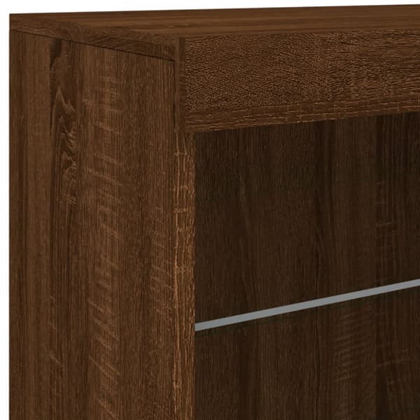 Senkki LED-valoilla ruskea tammi 60,5x37x67 cm