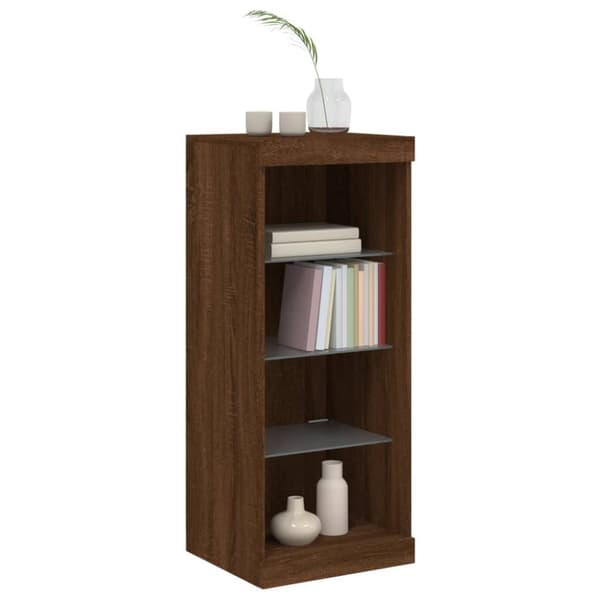 Senkki LED-valoilla ruskea tammi 41x37x100 cm