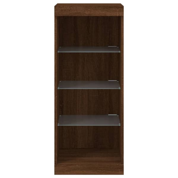 Senkki LED-valoilla ruskea tammi 41x37x100 cm