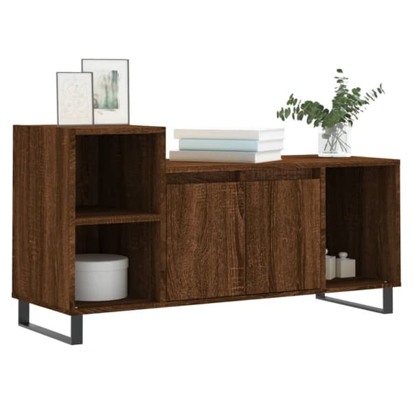 tv-bord 100x35x55 cm konstrueret træ brun egetræsfarve