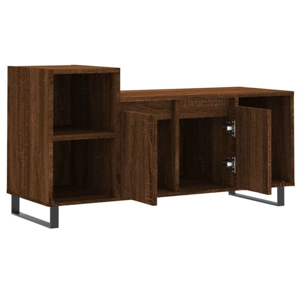 tv-bord 100x35x55 cm konstrueret træ brun egetræsfarve