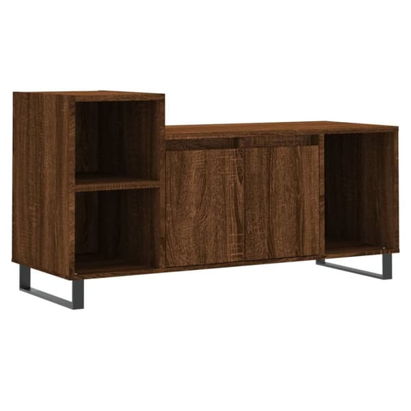 tv-bord 100x35x55 cm konstrueret træ brun egetræsfarve