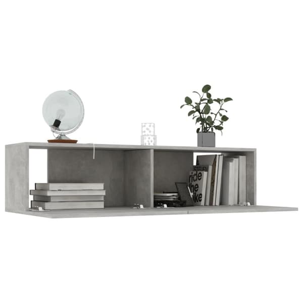 TV-bänk betonggrå 120x30x30 cm konstruerat trä