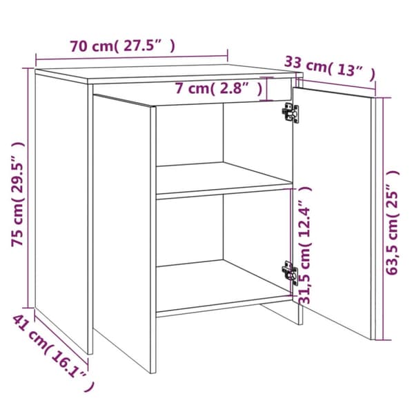 Senkki betoninharmaa 70x41x75 cm tekninen puu
