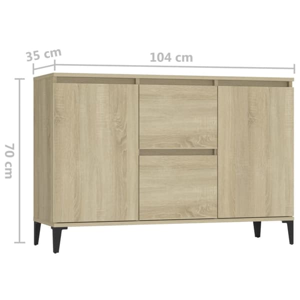 Skänk sonoma-ek 104x35x70 cm konstruerat trä