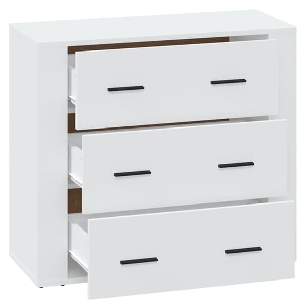 skænk 80x33x70 cm konstrueret træ hvid