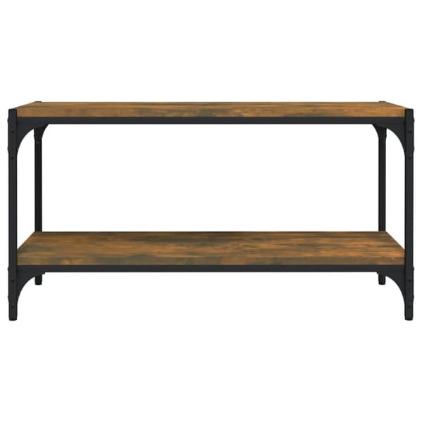 tv-bord 80x33x41 cm konstrueret træ og stål røget egetræsfarve