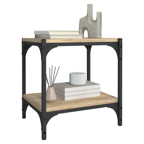 Tv-bänk sonoma-ek 40x33x41 cm konstruerat trä och stål