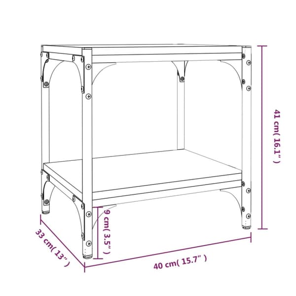 Tv-bänk sonoma-ek 40x33x41 cm konstruerat trä och stål