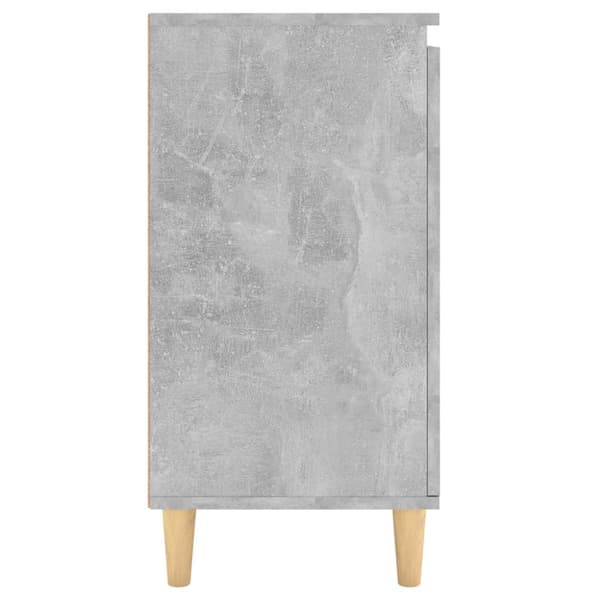 Skänk massiva träben betonggrå 60x35x70 cm konstruerat trä