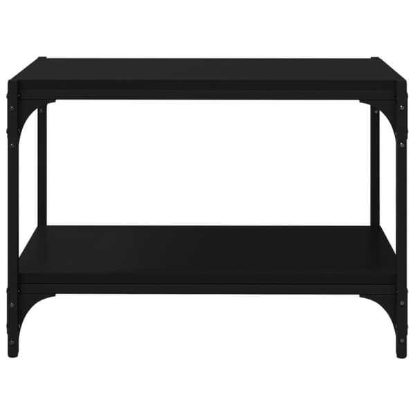 Tv-bänk svart 60x33x41 cm Konstruerat trä och stål