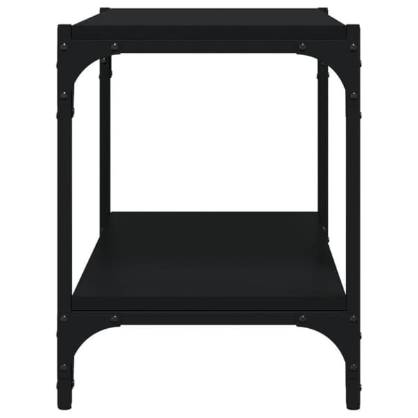 Tv-bänk svart 60x33x41 cm Konstruerat trä och stål