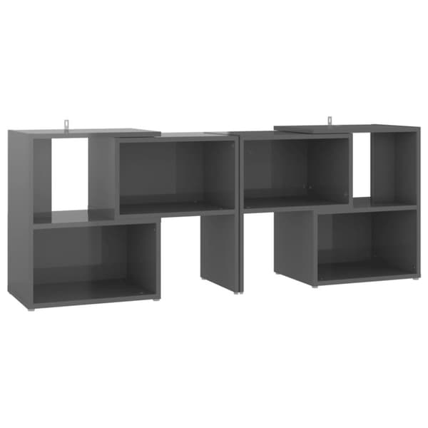 TV-bänk grå högglans 104x30x52 cm konstruerat trä