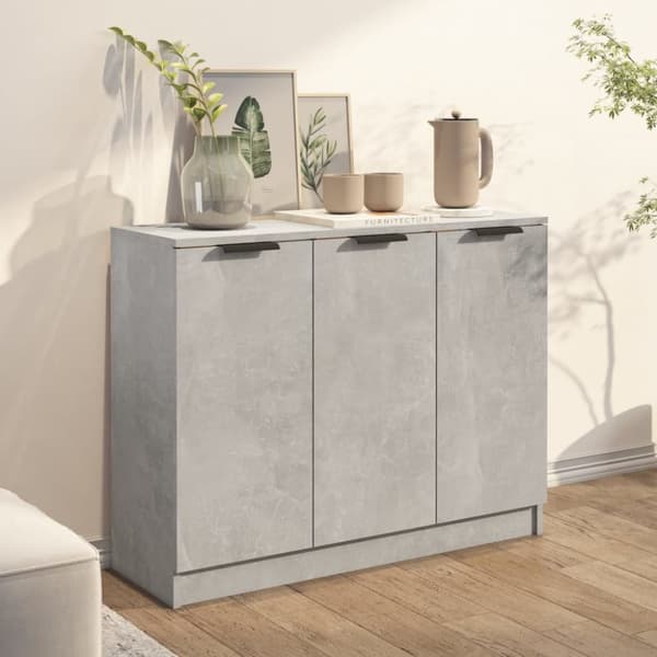 skænk 90,5 x 30 x 70 cm konstrueret træ betongrå