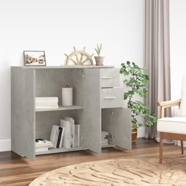 Senkki betoninharmaa 91x29,5x75 cm tekninen puu