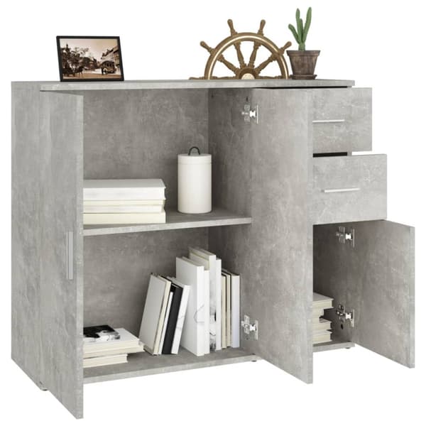 Senkki betoninharmaa 91x29,5x75 cm tekninen puu