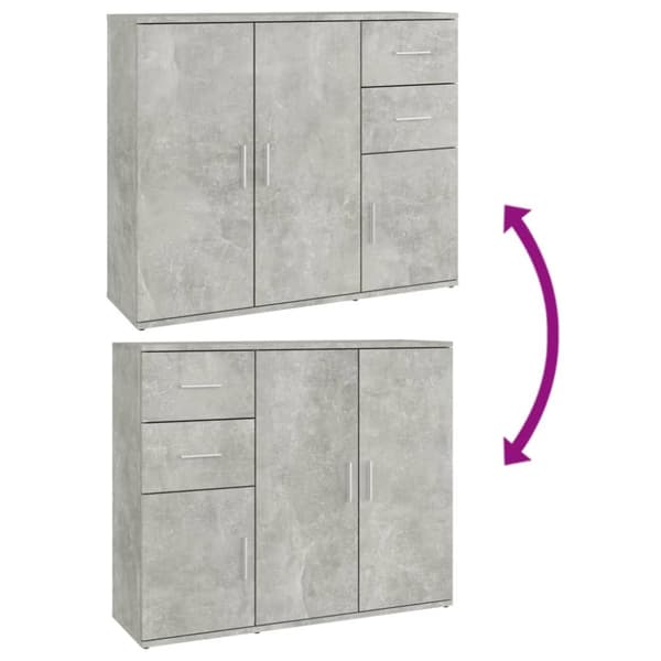 Senkki betoninharmaa 91x29,5x75 cm tekninen puu