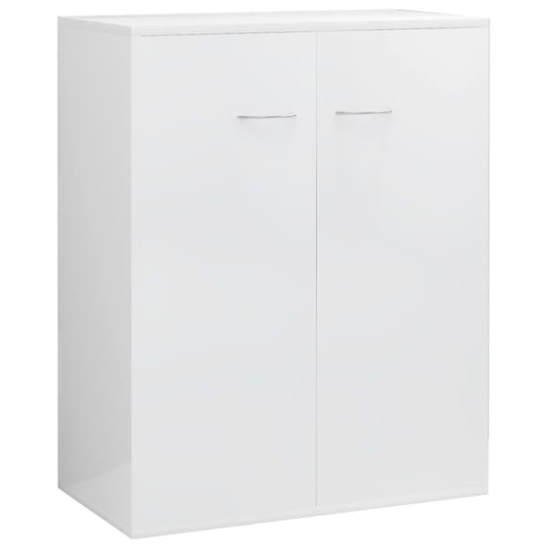 skænk 60x30x75 cm konstrueret træ hvid højglans