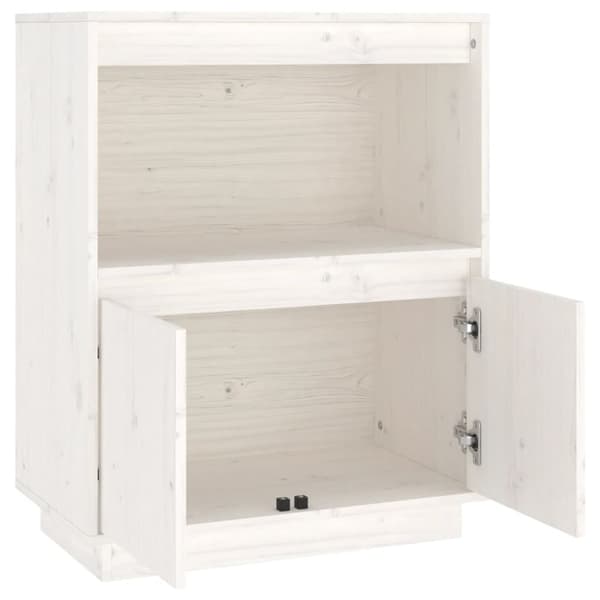 skænk 60x34x75 cm massivt fyrretræ hvid
