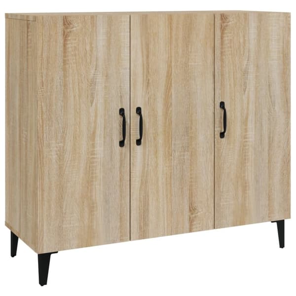 skab 90x34x80 cm konstrueret træ røget egetræsfarve