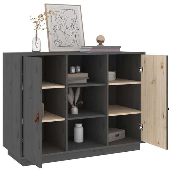 skænk 100x40x75 cm massivt fyrretræ Grå