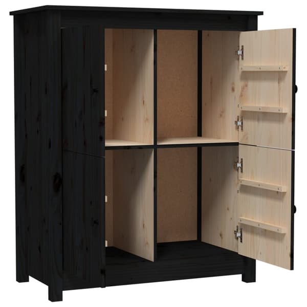 skænk 83x41,5x100 cm massivt fyrretræ sort