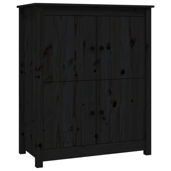 skænk 83x41,5x100 cm massivt fyrretræ sort