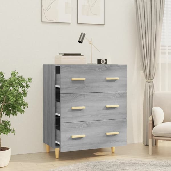 skænk 70x34x90 cm konstrueret træ grå sonoma-eg