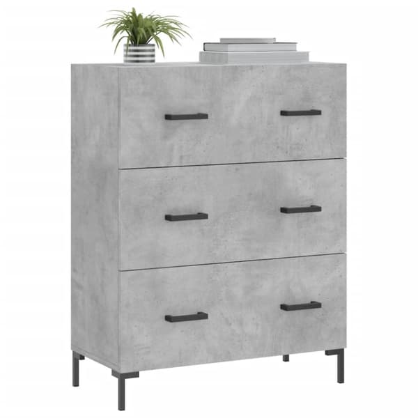 skænk 69,5x34x90 cm konstrueret træ betongrå