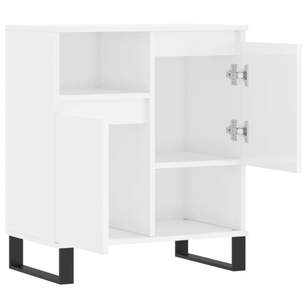 skænk 60x35x70 cm konstrueret træ hvid højglans