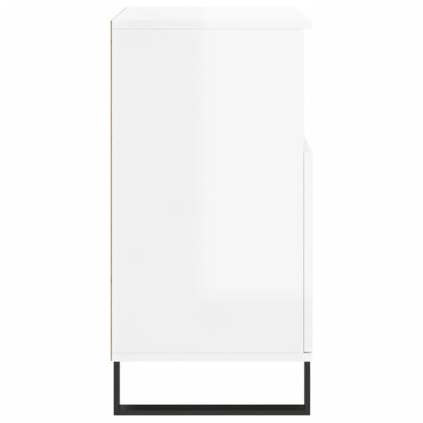 skænk 60x35x70 cm konstrueret træ hvid højglans