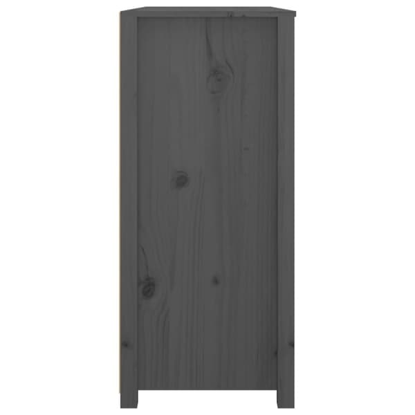 kommode 100x40x90 cm massivt fyrretræ grå