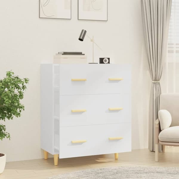 skænk 70x34x90 cm konstrueret træ hvid