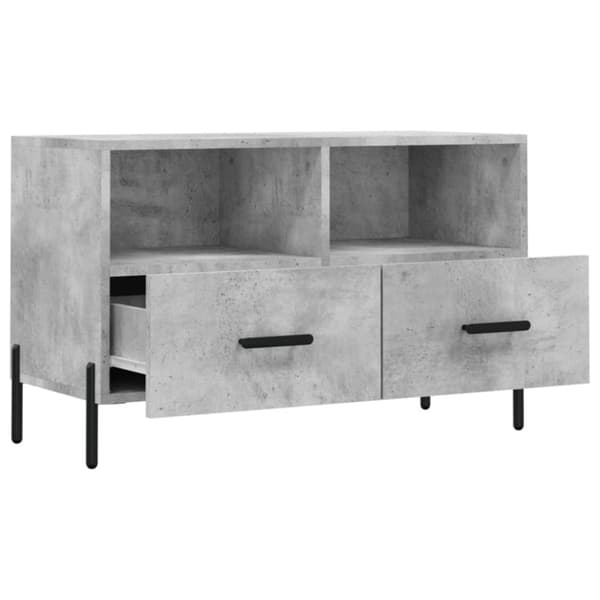 Tv-bänk betonggrå 80x36x50 cm konstruerat trä