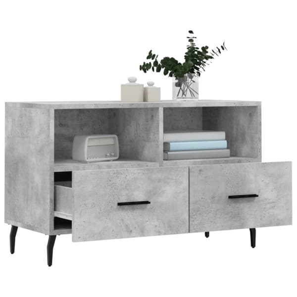 Tv-bänk betonggrå 80x36x50 cm konstruerat trä