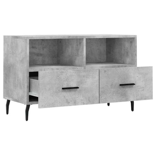 Tv-bänk betonggrå 80x36x50 cm konstruerat trä