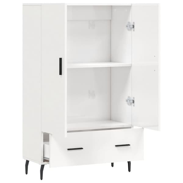 skab 69,5x31x115 cm konstrueret træ hvid højglans