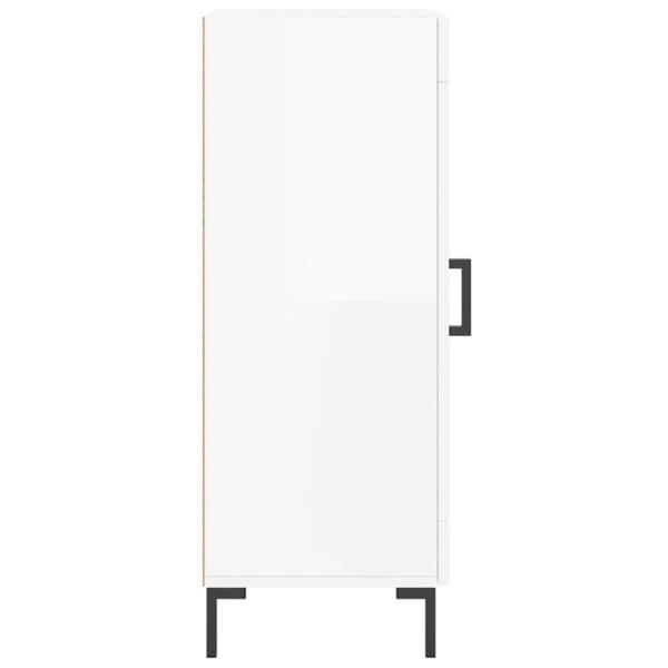 skænk 34,5x34x90 cm konstrueret træ hvid højglans