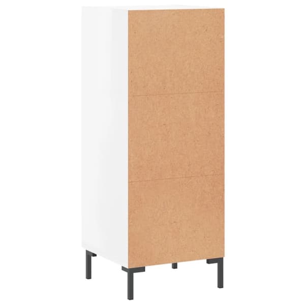 skænk 34,5x34x90 cm konstrueret træ hvid højglans