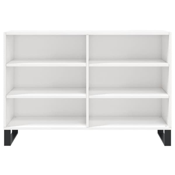skænk 103,5x35x70 cm konstrueret træ hvid højglans