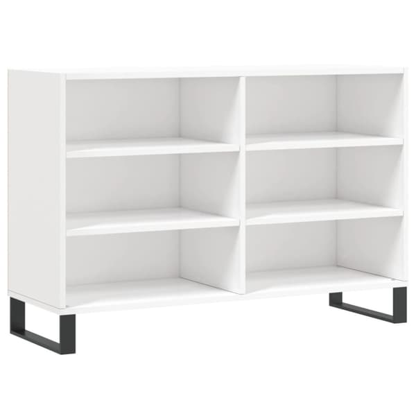 skænk 103,5x35x70 cm konstrueret træ hvid højglans
