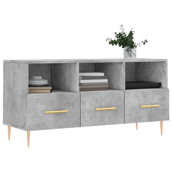 Tv-bänk betonggrå 102x36x50 cm konstruerat trä