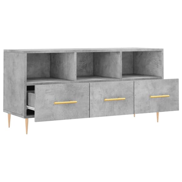 Tv-bänk betonggrå 102x36x50 cm konstruerat trä