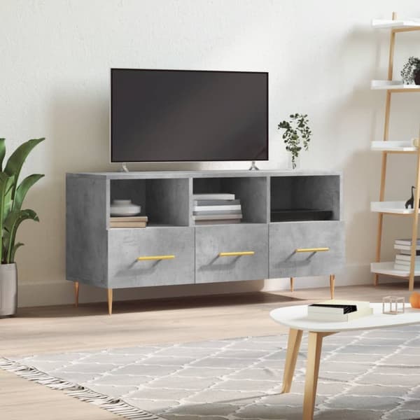 Tv-bänk betonggrå 102x36x50 cm konstruerat trä