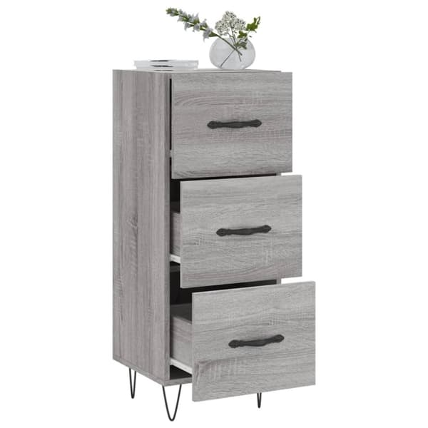 skænk 34,5x34x90 cm konstrueret træ grå sonoma-eg