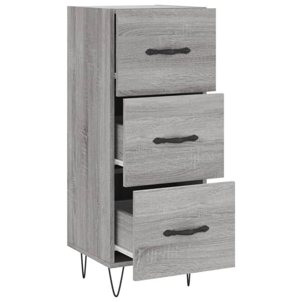 skænk 34,5x34x90 cm konstrueret træ grå sonoma-eg