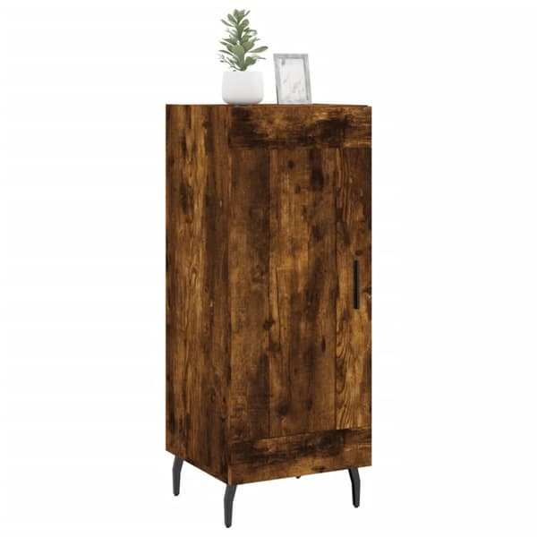 skænk 34,5x34x90 cm konstrueret træ røget egetræsfarve