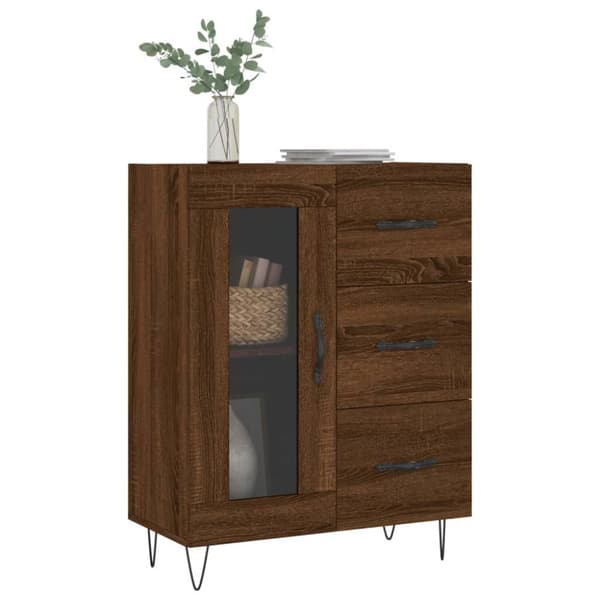 Senkki ruskea tammi 69,5x34x90 cm tekninen puu