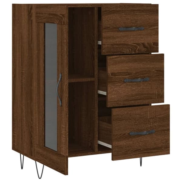 Senkki ruskea tammi 69,5x34x90 cm tekninen puu